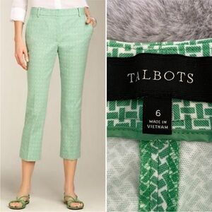 Talbots heritage green summer capri pants work casual 70s